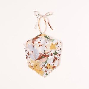 Cropped Halter Scarf Top - Floral
